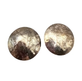 Sterling Silver Hammered Disk Earrings 5.8 G