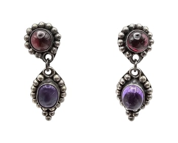 Amethyst Sterling Silver Drop Dangle Earrings 6.1 G
