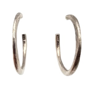 Sterling Silver Hammered Hoop Earrings 11.3 G