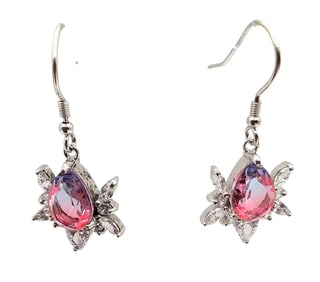 RBP Rhinestone Sterling Silver Drop Dangle Earrings 4.6 G