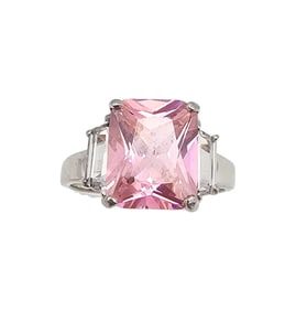 Rhinestone Sterling Silver Cocktail Ring Size 9.5 6.3 G