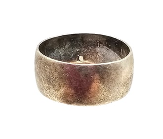 Sterling Silver Thick Wedding Band Ring Size 8.25 4.8 G