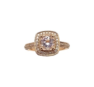 Morganite Diamond 14K Rose Gold Cocktail Ring Size 5.5 3.1 G