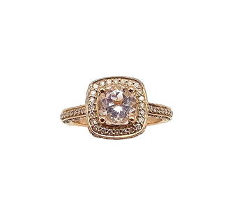 Morganite Diamond 14K Rose Gold Cocktail Ring Size 5.5 3.1 G: Morganite Diamond 14K Rose Gold Cocktail Ring Size 5.5 3.1 G