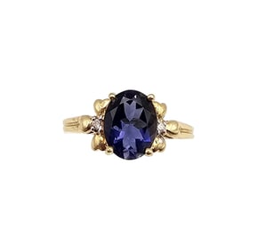 TJC Iolite 14K Gold Cocktail Ring Size 6.5 2.9 G