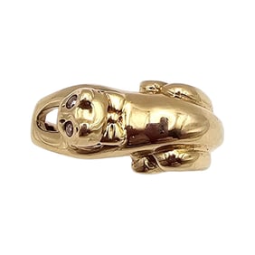 Bolivia Diamond 14K Gold Cat Cocktail Ring Size 8 5 G
