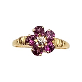 Mexico Cubic Zirconia 14K Gold Cocktail Ring Size 5.25 1.8 G