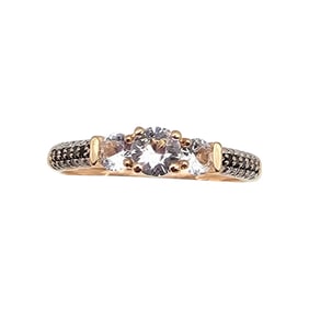 White Topaz 10K Rose Gold Engagement Ring Size 6.75 1.6 G