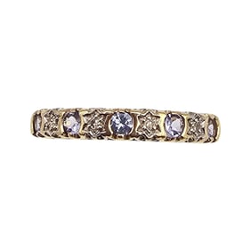 Tanzanite Diamond 14K Gold Cocktail Ring Size 4.75 1.7 G