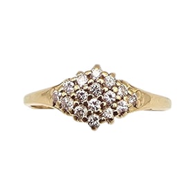 S&S Diamond 14K Gold Cocktail Ring Size 6 2.1 G