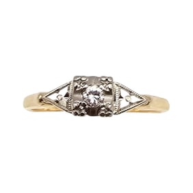 Diamond 14K Gold Cocktail Ring Size 5.5 1.8 G