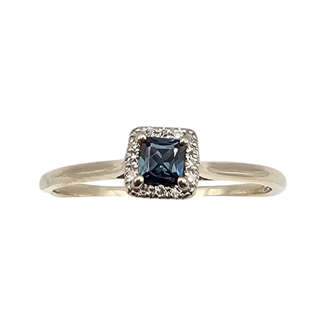 Sapphire Diamond 14K White Gold Cocktail Ring Size 8.75 1.7 G (1 of 4)
