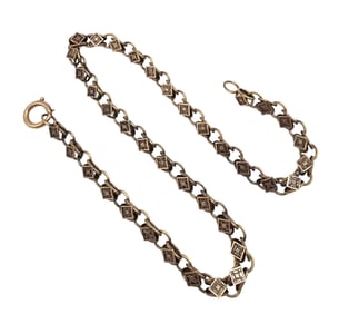 Antique Victorian 18K Gold Book Chain Necklace 23.8 G