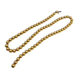 Antique Victorian 14K Gold Bead Hidden Clasp Necklace  12.8 G