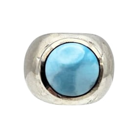 D'Joy Larimar Sterling Silver Ring Size 10.25 14.7 G