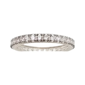 D'Joy Cubic Zirconia? Sterling Silver Eternity Ring Size 9.5 2.3 G