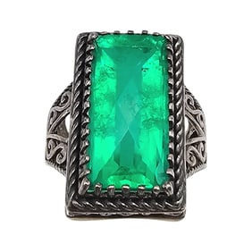 D'Joy Tourmaline Sterling Silver Cocktail Ring Size 6.75 10.4 G