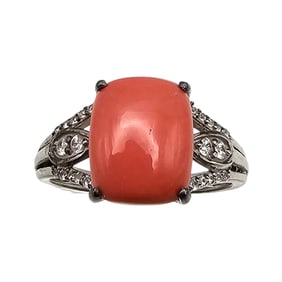 D'Joy Coral Sterling Silver Ring Size 9.5 4.2 G