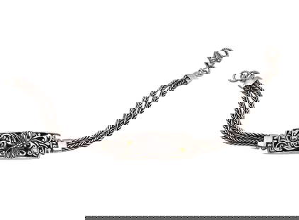 18K Gold Sterling Silver Dragonfly Wheat Chain Bracelet 18.4 G: 18K Gold Sterling Silver Dragonfly Wheat Chain Bracelet 18.4 G