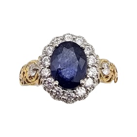 STS Sapphire White Topaz Sterling Silver Cocktail Ring Size 7.75 4.8 G