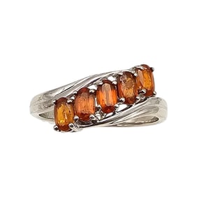 Tangerine Kyanite Sterling Silver Cocktail Ring Size 9.5 3.4 G
