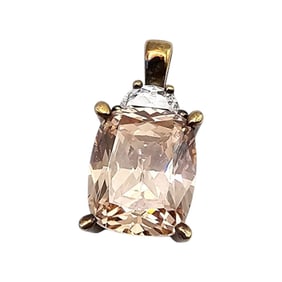 Stauer Cubic Zirconia Gold Over Sterling Silver Pendant 4 G