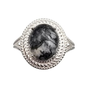 D'Joy Dendritic Opal Sterling Silver Ring Size 7.75 3.6 G