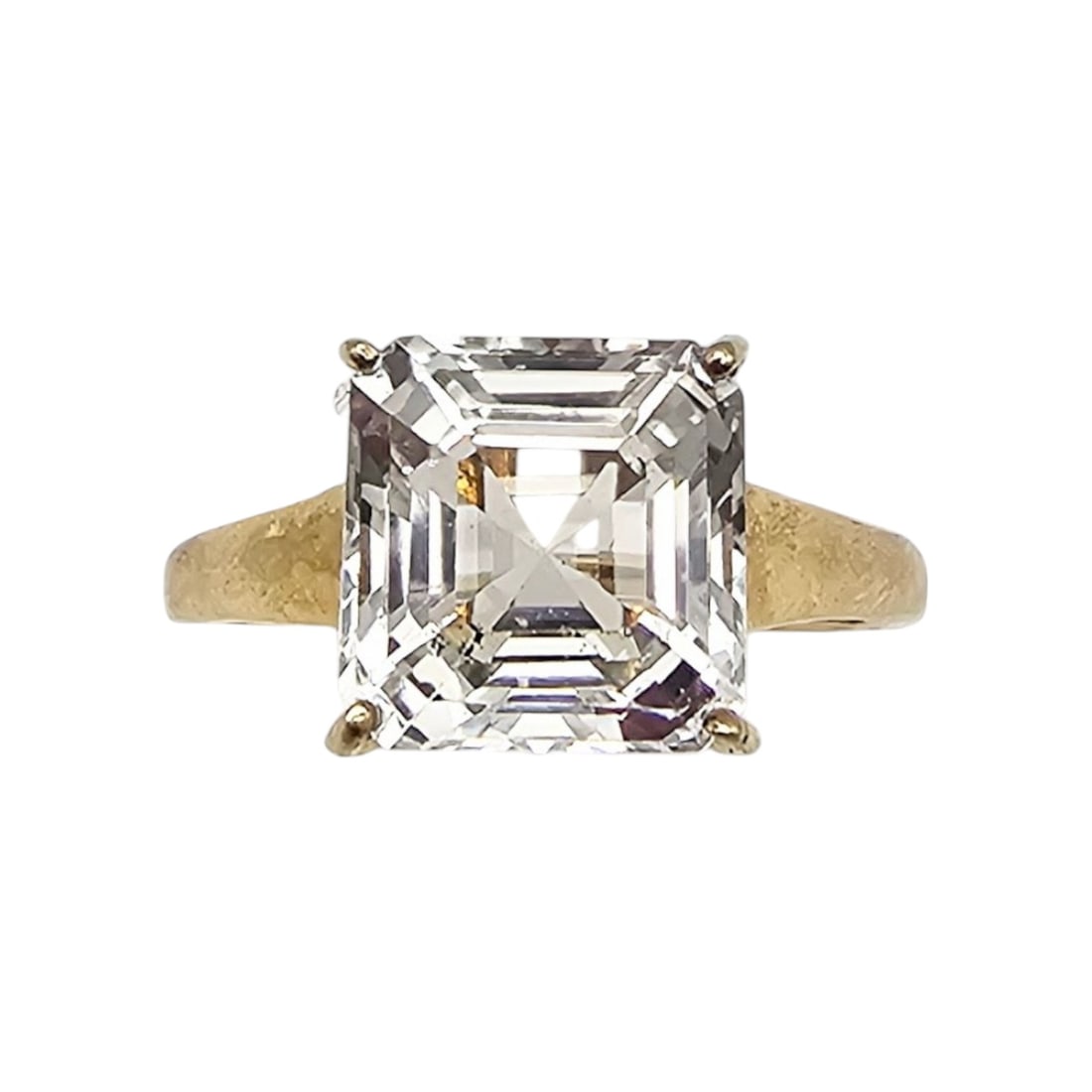 STS White Topaz Gold Over Sterling Silver Cocktail Ring Size 8.75 4.3 G: STS White Topaz Gold Over Sterling Silver Cocktail Ring Size 8.75 4.3 G