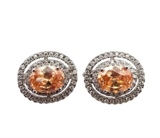 G Cubic Zirconia Sterling Silver Earrings 5.2 G
