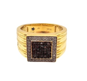 TJC Diamond Gold Over Sterling Silver Cocktail Ring Size 10.75 10.7 G