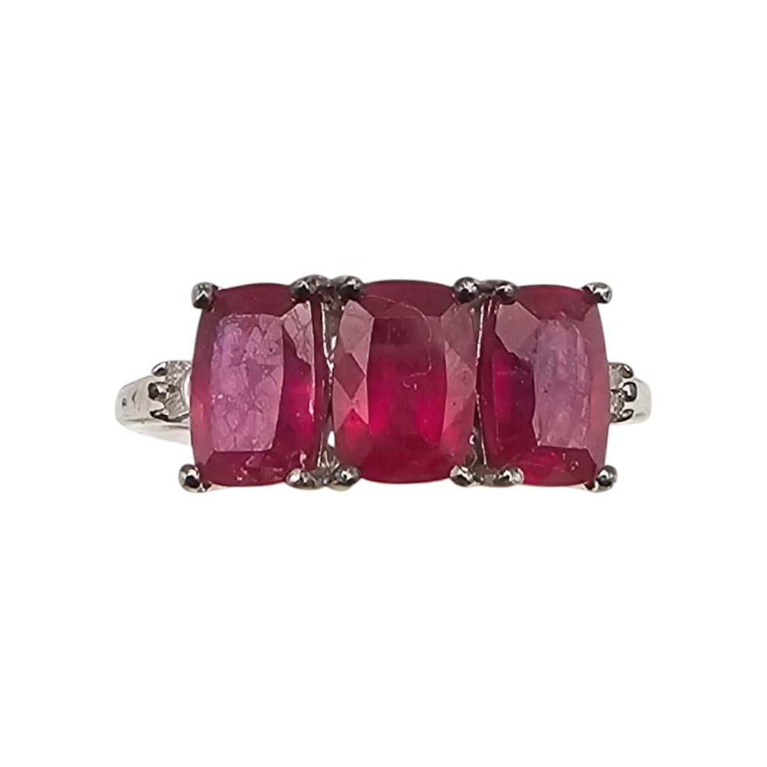 D'Joy Ruby Sterling Silver Cocktail Ring Size 7.75 3.1 G (1 of 4)