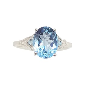 D'Joy Topaz Sterling Silver Cocktail Ring Size 8.5 3.1 G