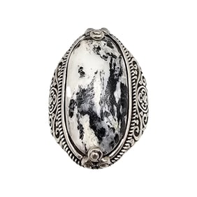 D'Joy Dendritic Opal Sterling Silver Ring Size 8 10 G