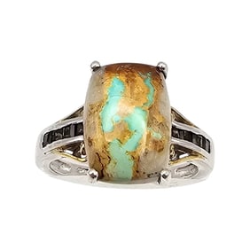 STS Turquoise Sterling Silver Ring Size 8.75 4.2 G