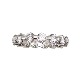 Cubic Zirconia Sterling Silver Eternity Wedding Ring Size 9 4.7 G