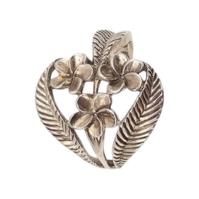 Sterling Silver Flowers Ring Size 7.5 3.4 G