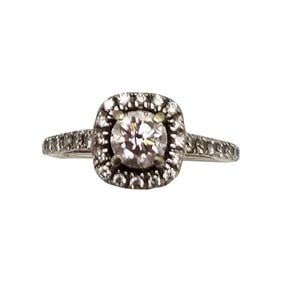 AGW Diamond 14K White Gold Engagement Ring Size 4.75 2.9 G