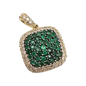 EFFY BH Emerald Diamond 14K Gold Pendant 3.4 G