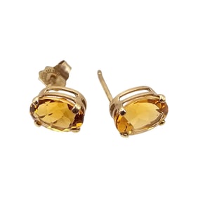 Mexico Citrine 10K Gold Earrings 0.7 G