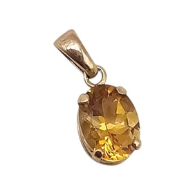 Mexico Citrine 10K Gold Pendant 0.6 G
