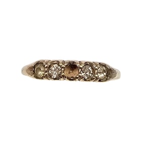 Vintage Uncas 10K Gold Rolled Plated Rhinestone Ring Size 6.75 1.3 G