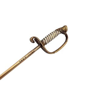 J 14K Gold Sword Stick Pin 2.9 G