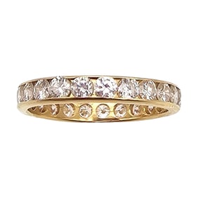 14K Gold Diamond Eternity Ring Size 6.5 2 G Certificate Of Appraisal