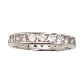14K White Gold Diamond Eternity Ring Size 6.75 2.7 G Certificate Of Appraisal