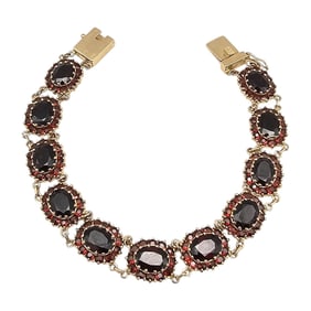 PDN 10K Gold Garnet Bracelet 16.8 G