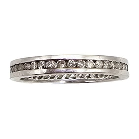 14K White Gold Diamond Eternity Ring Size 6.25 2.7 G