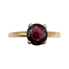 Signed 14K Gold Garnet Cocktail Ring Size 6 2.5 G