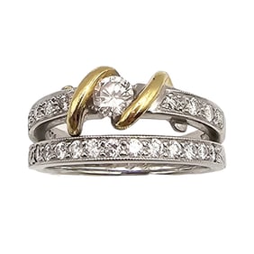 Signed 10K Gold Diamond Wedding Ring Size 5.5 6 G