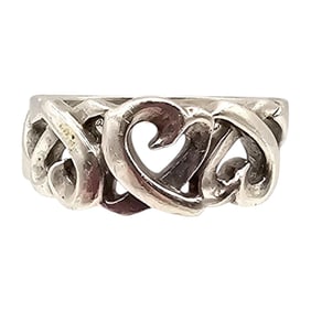 Paloma Picasso Tiffany & Co Sterling Silver Hearts Ring Size 5.75 5.8 G