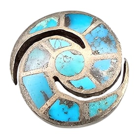 Turquoise Sterling Silver Brooch 4.4 G